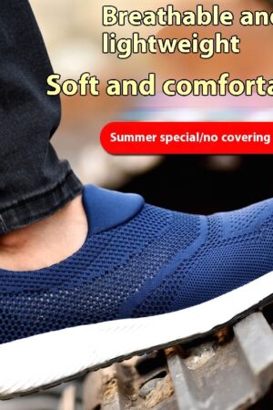 Men's Lightweight Anti-smash And Anti-puncture Steel Toe Work Shoes