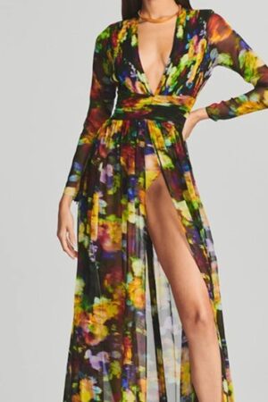 V-neck Split Comfort And Casual Dress