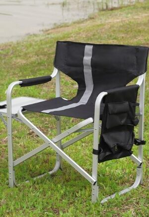 1-piece Upholstered Folding Outdoor Chair With Side Table And Storage Bag