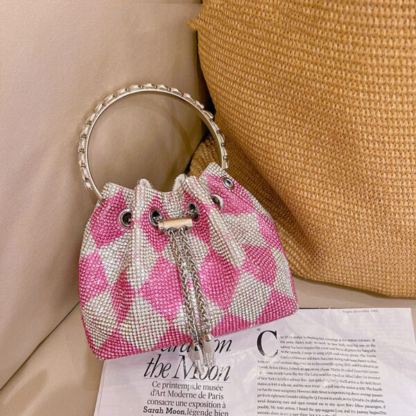 Tassel Shiny Diamond RhinestonesBucket Bag - Image 4