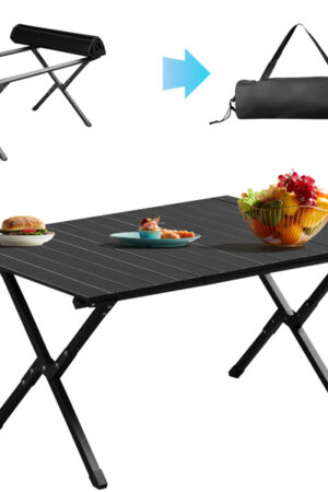 86X60X42cm Black Camping Roll Table