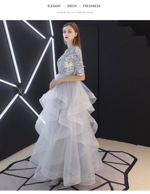 Evening Dress Skirt Women Fashion Banquet French Sequins Long Mori Series - Image 7