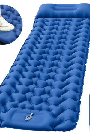 Outdoor Camping Travel Portable Inflatable Cushion Built-in Foot Inflatable