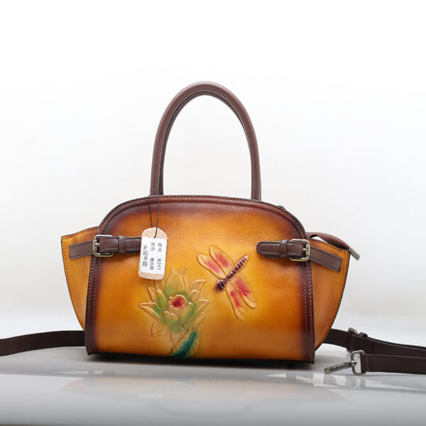 The First Layer Cowhide Dumpling Portable Shoulder Bag - Image 5