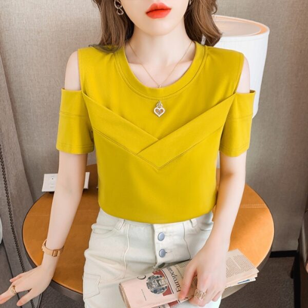Fashion Chic Off-the-shoulder Short Sleeve Top For Women - Image 8