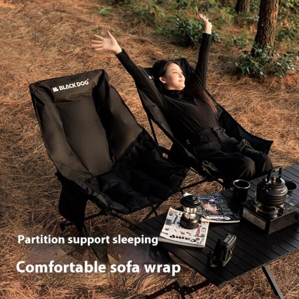 Camping Recliner Portable Thickened Stool Beach Chair Outdoor Folding Chair - Image 4