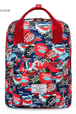 New Korean style female backpack with printed shoulders