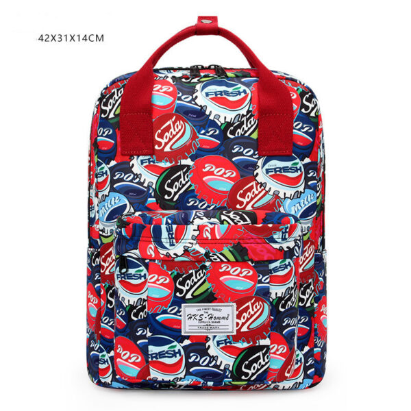 New Korean style female backpack with printed shoulders