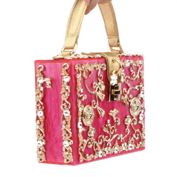 Diamond-studded portable diamond small square bag - Image 7