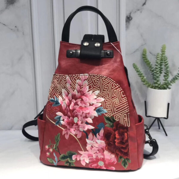 Embroidery Collocation Cheongsam Portable Messenger Backpack - Image 9