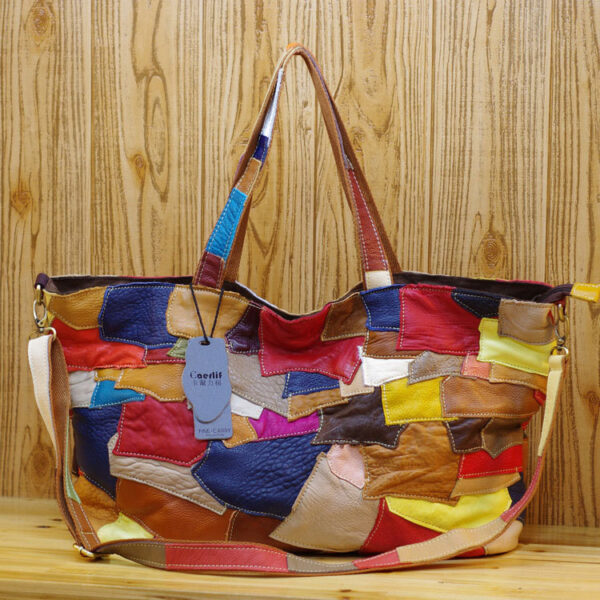 Hand stitched leather big bag - Image 7