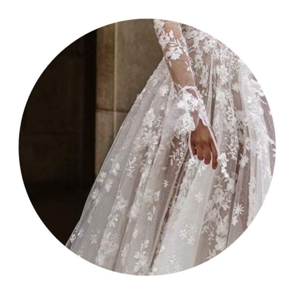 Wedding Dress Sexy Lace Long Sleeve Dress Evening Dress - Image 3