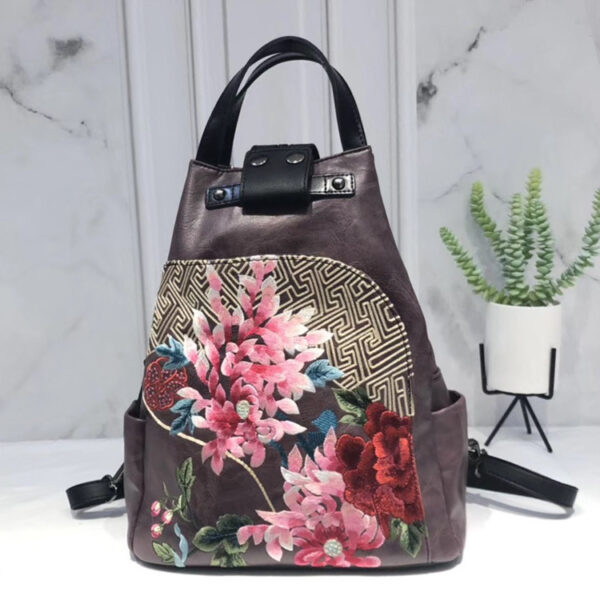 Embroidery Collocation Cheongsam Portable Messenger Backpack - Image 8