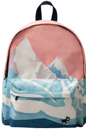 Embroidered print backpack