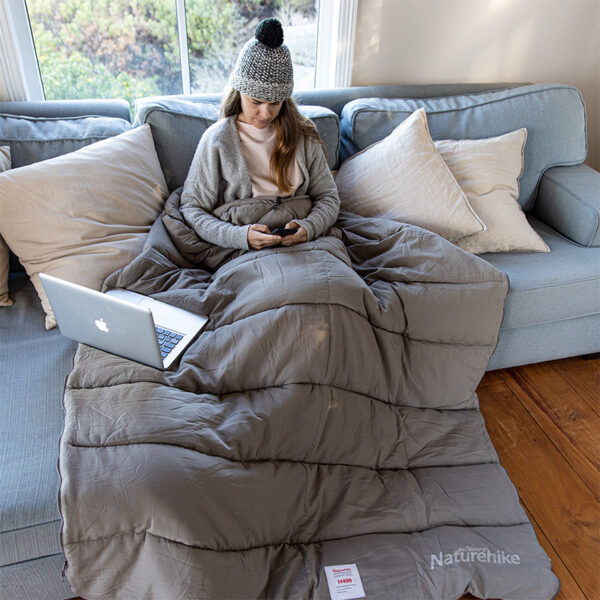 Envelope Hooded Cotton Sleeping Bag Can Be Washed And Stitched Double Tent Camping - Image 9