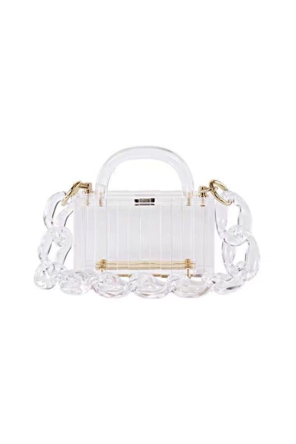 Transparent acrylic chain mini portable small square bag - Image 6