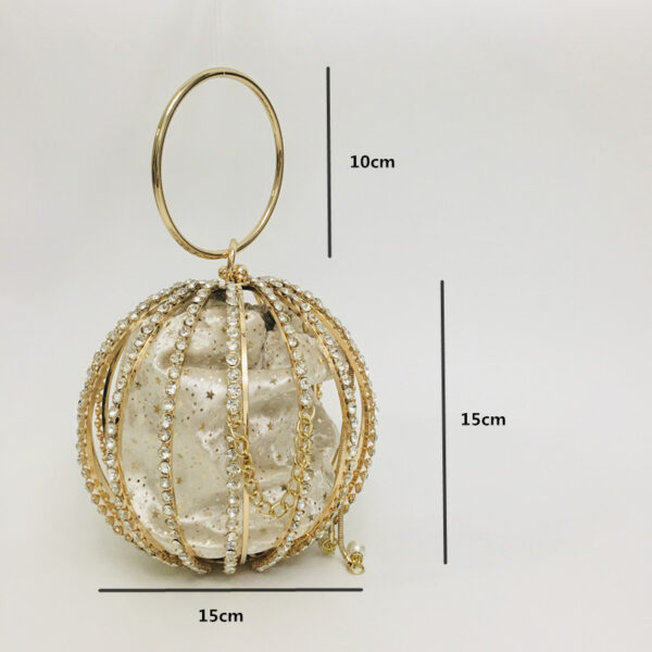 Hollow diamond ball bag dinner bag bird cage bun mother bag handbag - Image 2