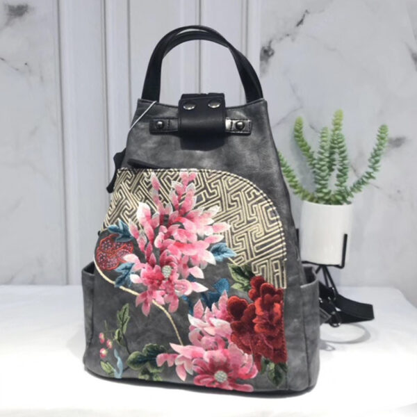 Embroidery Collocation Cheongsam Portable Messenger Backpack - Image 2