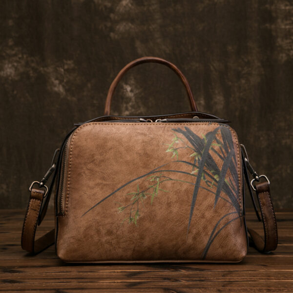 Retro female bag female first layer cowhide - Image 3
