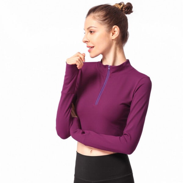 Long Sleeve Skinny Yoga Wear T-Shirt - Image 3