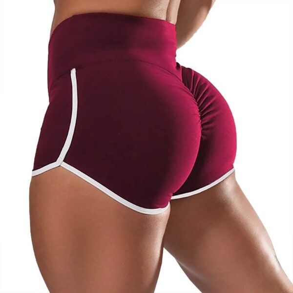 Sexy Solid Color High Waist Sports Running Tight Hip Shorts - Image 4
