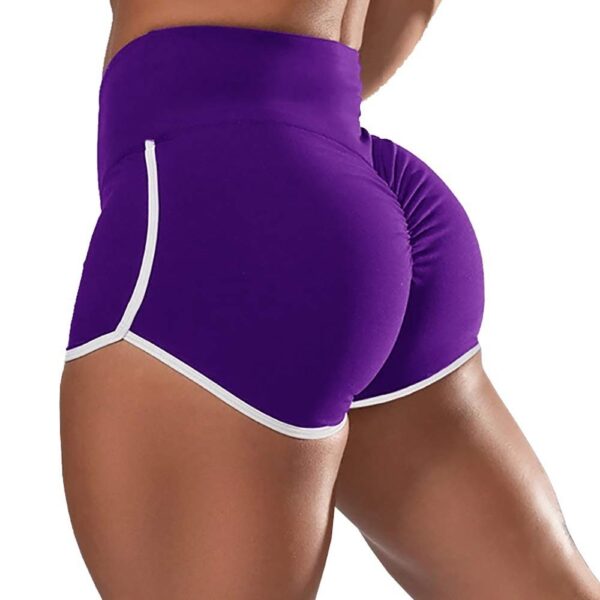 Sexy Solid Color High Waist Sports Running Tight Hip Shorts - Image 2