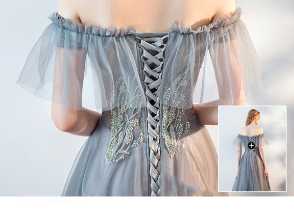 The Host's Annual Meeting Banquet Dress Skirt Fairy Air Shoulder Long Dress Female - Image 3
