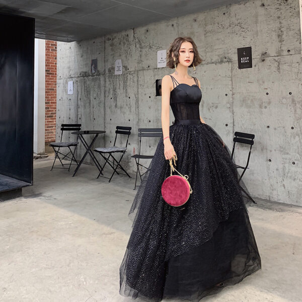 Retro Halter Strap Long Evening Dress - Image 3