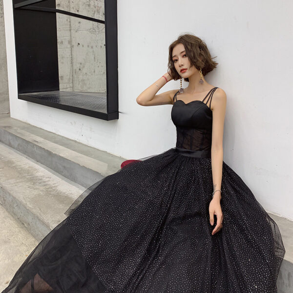Retro Halter Strap Long Evening Dress - Image 5