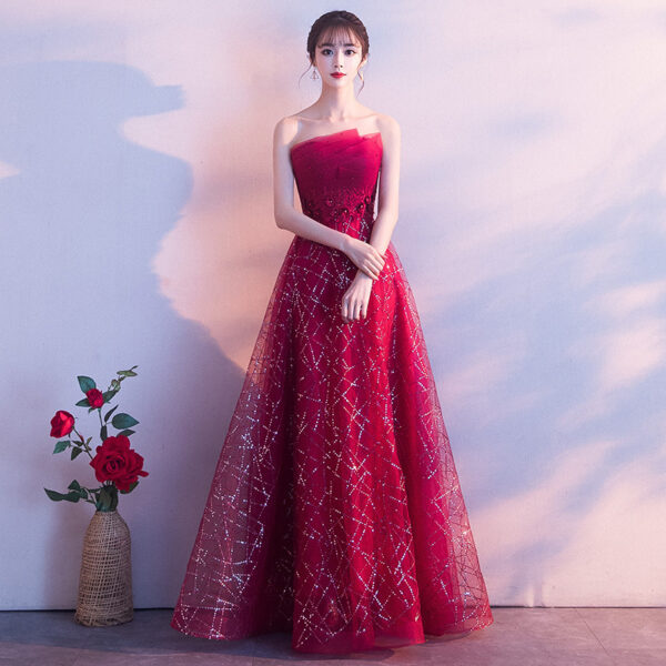 Sexy Strapless Long Evening Gown Toasting - Image 9
