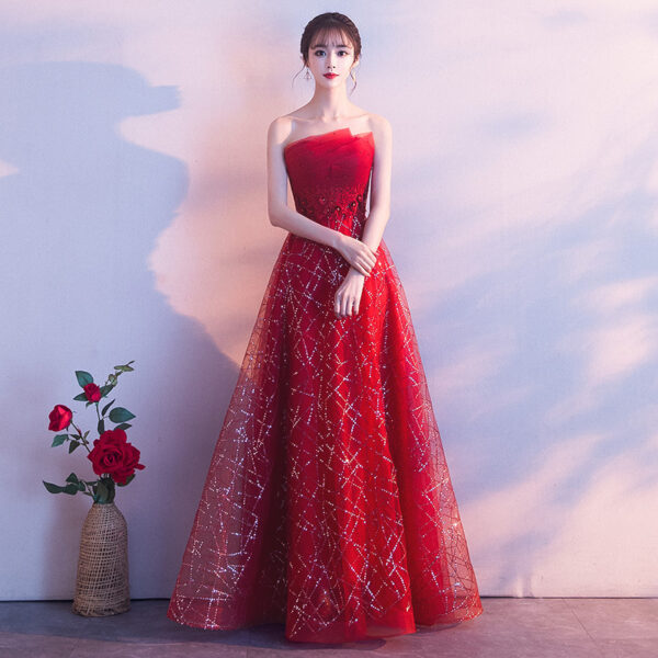 Sexy Strapless Long Evening Gown Toasting - Image 8