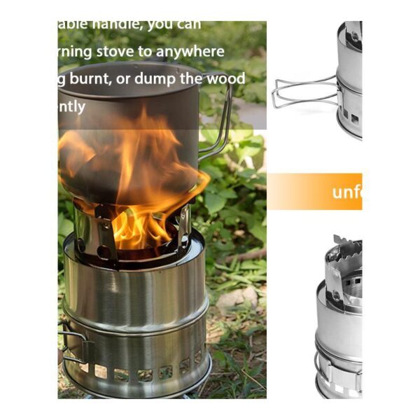 Portable Folding Windproof Wood Burning Stove Compac - Image 5