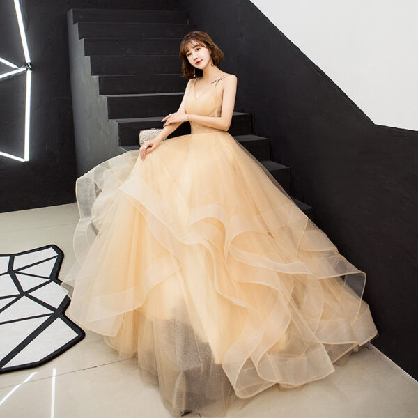 Thin Puff Skirt Sling Banquet Evening Dress - Image 6