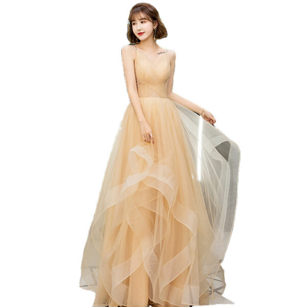 Thin Puff Skirt Sling Banquet Evening Dress - Image 5