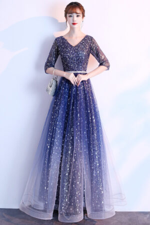 Starry Sky Evening Dress Female Summer New Temperament Long Model Host Banquet Anniversary Chorus Performance Dress