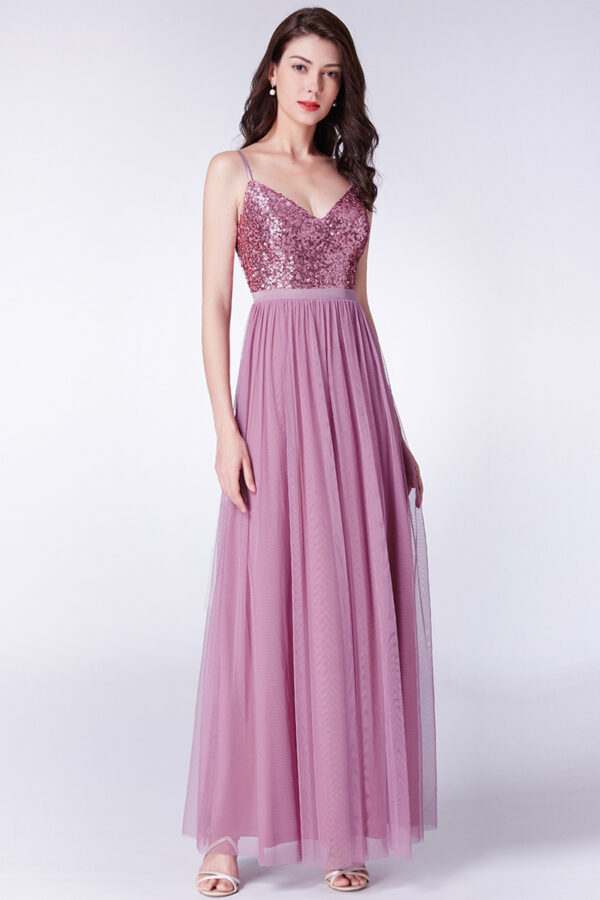 Fairy Full Shiny Sling Sequins Fashion Slim Slimming Party Long Evening Dress - Image 4