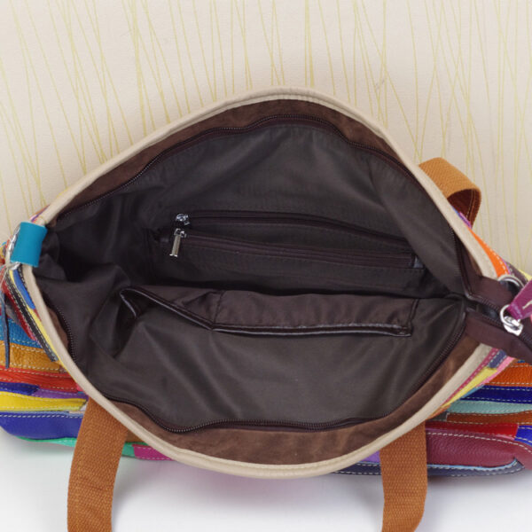 Quality Leather Women Multi-color Stripe Random - Image 3