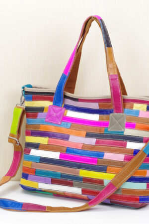 Quality Leather Women Multi-color Stripe Random
