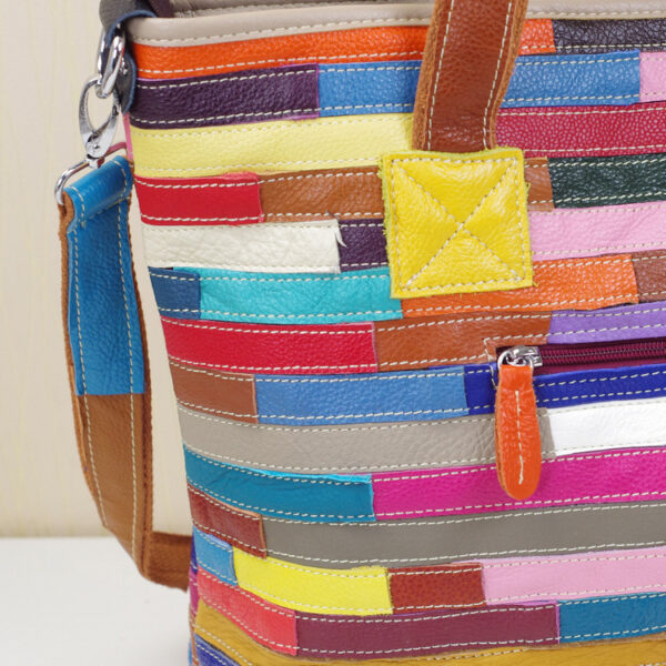 Quality Leather Women Multi-color Stripe Random - Image 5