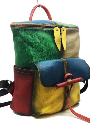 Hand-rubbed Color Cowhide Large-Capacity Leather Backpack