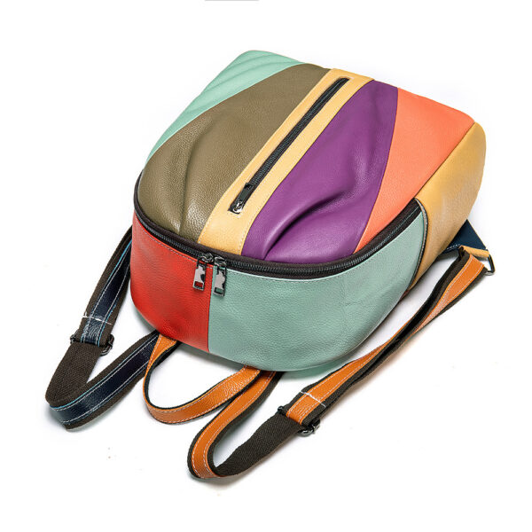 Manufacturers Custom Women'S Bags, Leather Stitching, Color Backpack, Casual Leather Handbags, New Style - Image 2