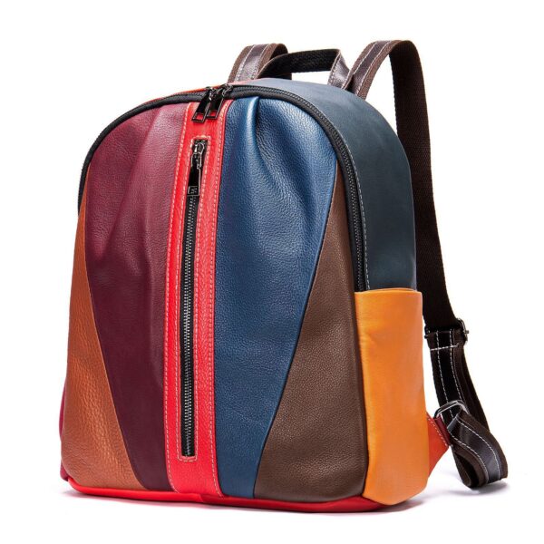 Manufacturers Custom Women'S Bags, Leather Stitching, Color Backpack, Casual Leather Handbags, New Style - Image 4