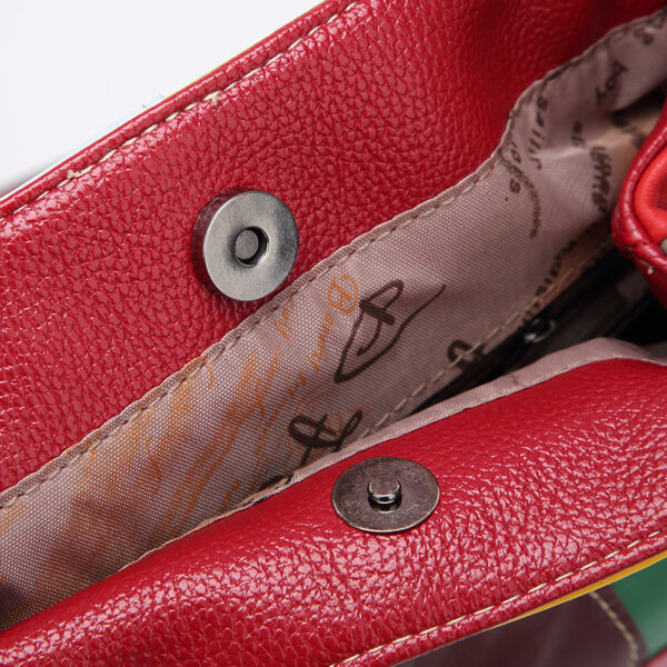 Sheepskin Woman Bag Splicing Color Backpack Fashion - Image 5