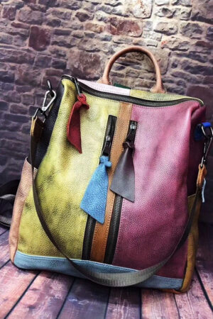 Women Backpack Cowhide Leather Backpacks Casual