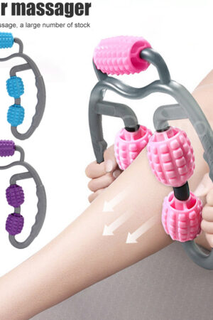U Shape Trigger Point Massage Roller Full Body Massage Tool Arm Leg Neck Muscle Massager 4 Wheels Fitness Device For Sports