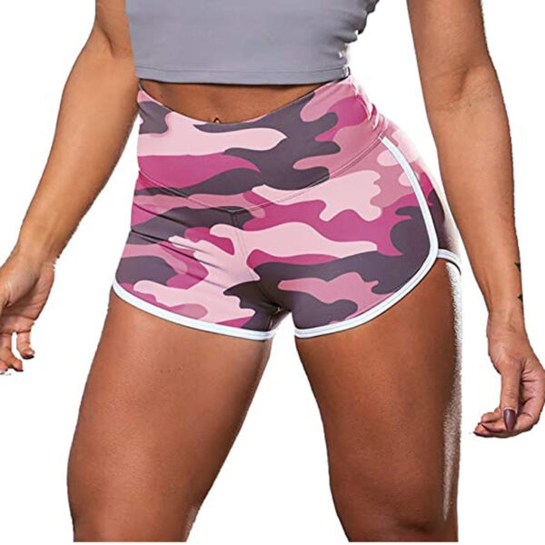 Ladies Camouflage Tie-Dye Print Hip-Up Fitness Casual Shorts - Image 4