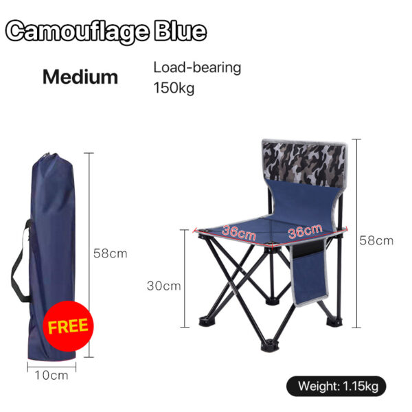Folding Chair Outdoor Portable Backrest Fishing Chair Stool Painting Stool Chair Maza Small Chair - Image 3