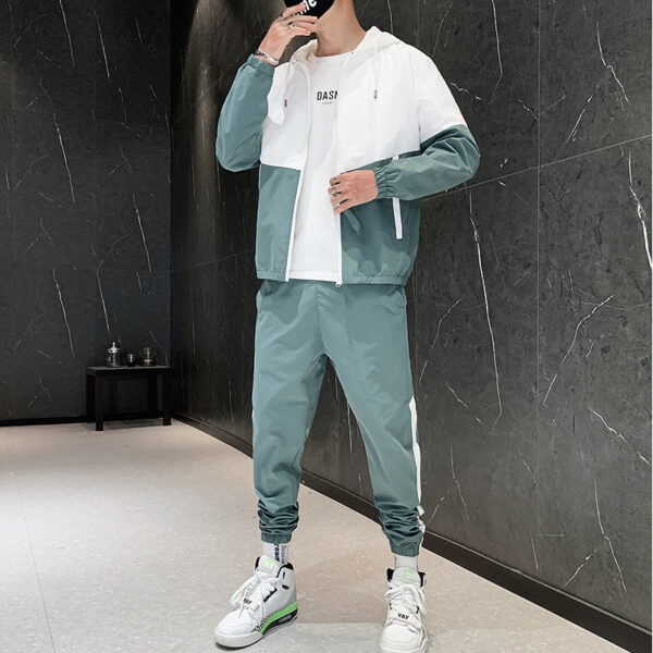 Sports Suit Men's Hooded Jacket Trousers Two-Piece Suit - Image 3