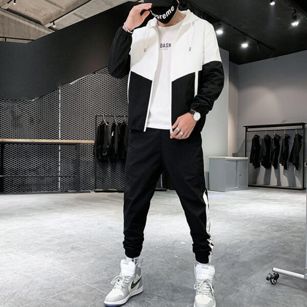 Sports Suit Men's Hooded Jacket Trousers Two-Piece Suit - Image 5