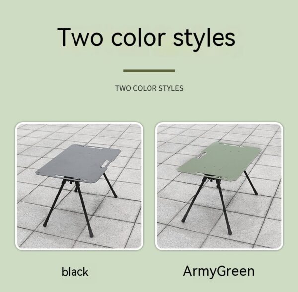 Outdoor Camping Blackened Aluminum Plate Folding Table - Image 9